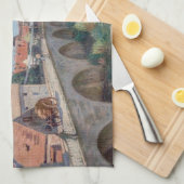 Alfred Sisley artwork - Le Pont de Moret Geschirrtuch (Viertel Falte)