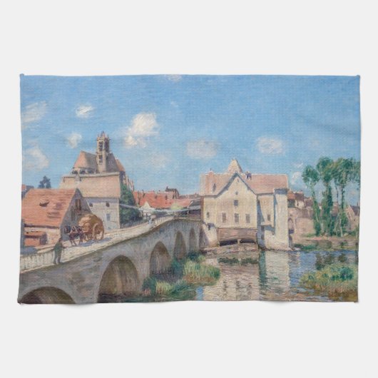 Alfred Sisley artwork - Le Pont de Moret Geschirrtuch (Horizontal)
