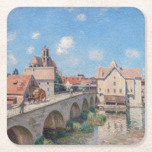 Alfred Sisley artwork - Le Pont de Moret Rechteckiger Pappuntersetzer