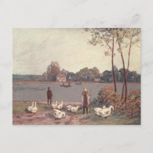 Alfred Sisley   Auf den Banken der Kreditvergabe Postkarte