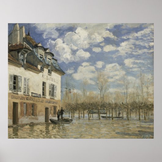 Alfred Sisley Boat in der Flut von Port Marly Poster (Vorne)