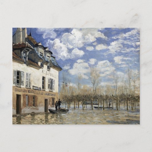 Alfred Sisley Boat in der Flut von Port Marly Postkarte (Vorderseite)