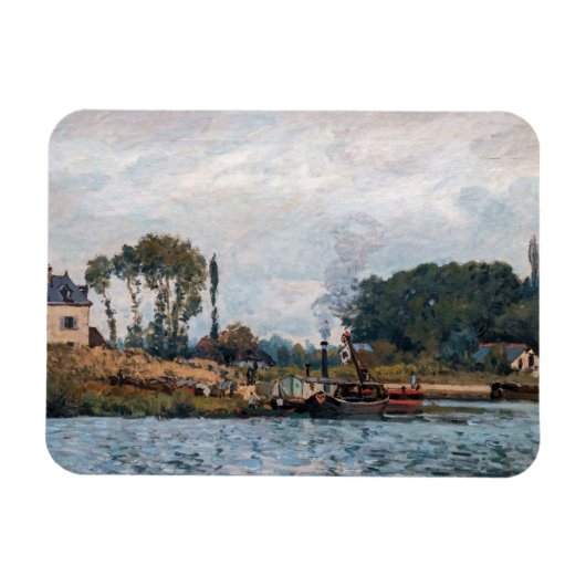 Alfred Sisley - Boote an der Schleuse Bougival Magnet (Horizontal)