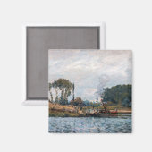 Alfred Sisley - Boote an der Schleuse Bougival Magnet (Vorderseite/Rückseite)