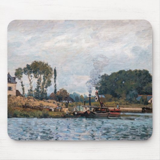 Alfred Sisley - Boote an der Schleuse Bougival Mousepad (Vorne)