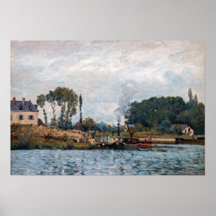 Alfred Sisley - Boote an der Schleuse Bougival Poster