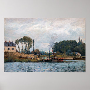 Alfred Sisley - Boote an der Schleuse Bougival Poster