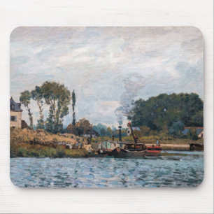 Alfred Sisley - Boote an der Schleuse von Bougival Mousepad