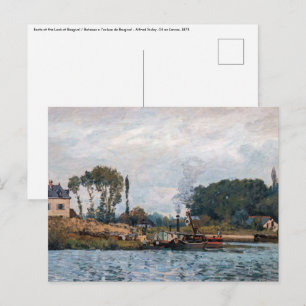 Alfred Sisley - Boote an der Schleuse von Bougival Postkarte