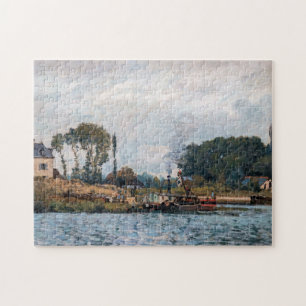 Alfred Sisley - Boote an der Schleuse von Bougival Puzzle