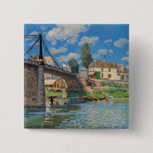 Alfred Sisley - Brücke bei Villeneuve-la-Garenne Button