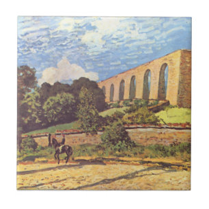Alfred Sisley Das Aquädukt von Marly Fliese