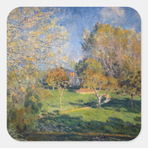 Alfred Sisley - Der Garten von Hoschede, Montgeron Quadratischer Aufkleber