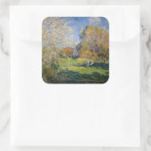 Alfred Sisley - Der Garten von Hoschede, Montgeron Quadratischer Aufkleber (Tasche)
