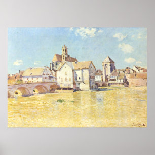 Alfred Sisley Die Brücke in Moret am Morgen Poster