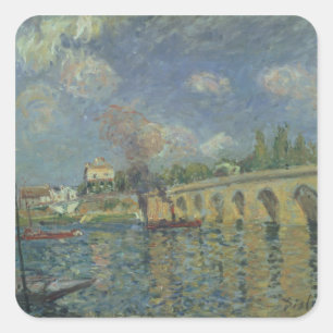 Alfred Sisley   Die Brücke Quadratischer Aufkleber