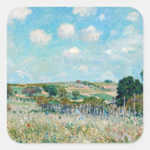 Alfred Sisley - Die Wiese Quadratischer Aufkleber