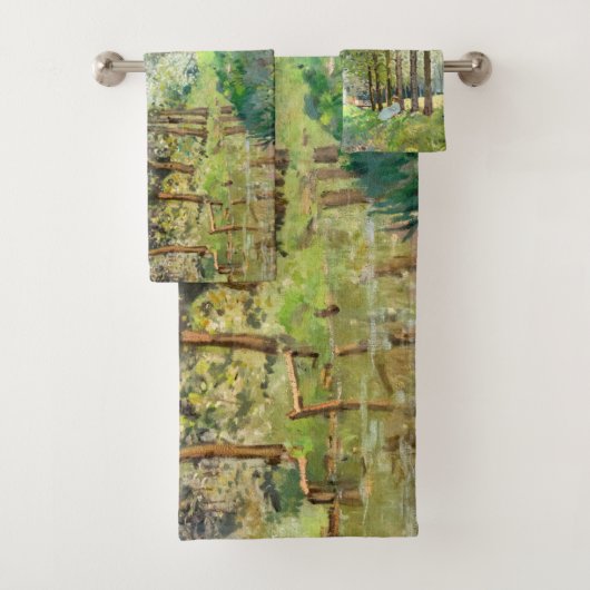 Alfred Sisley - Erholung entlang der Straße Badhandtuch Set (Insitu)