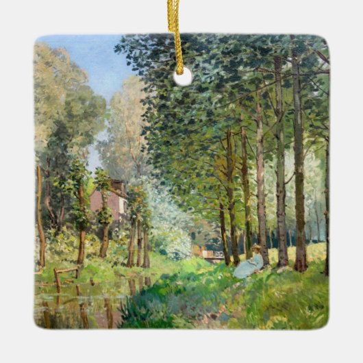 Alfred Sisley - Erholung entlang der Straße Keramikornament (Vorderseite)