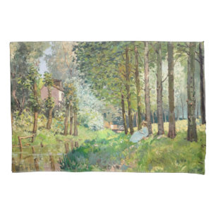 Alfred Sisley - Erholung entlang der Straße Kissenbezug