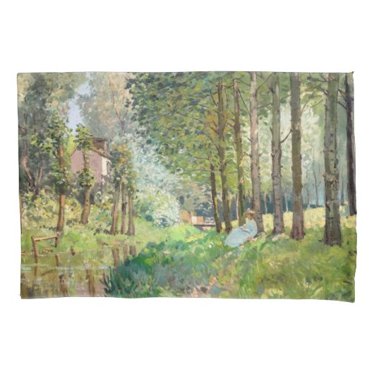 Alfred Sisley - Erholung entlang der Straße Kissenbezug (Vorderseite)