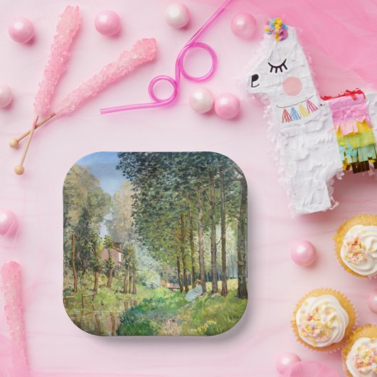 Alfred Sisley - Erholung entlang der Straße Pappteller (Party)