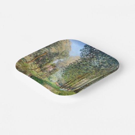 Alfred Sisley - Erholung entlang der Straße Pappteller (Gewinkelt)