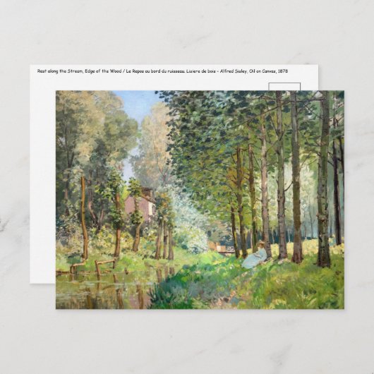Alfred Sisley - Erholung entlang der Straße Postkarte (Vorne/Hinten)