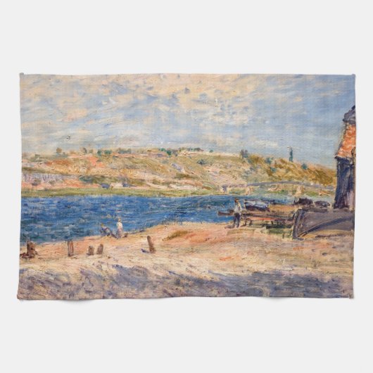 Alfred Sisley - Flussufer bei Saint-Mammes Geschirrtuch (Horizontal)