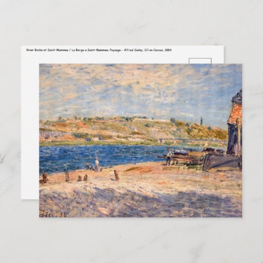 Alfred Sisley - Flussufer bei Saint-Mammes Postkarte (Vorne/Hinten)