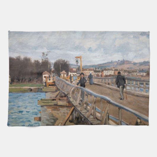 Alfred Sisley - Footbridge in Argenteuil Geschirrtuch (Horizontal)