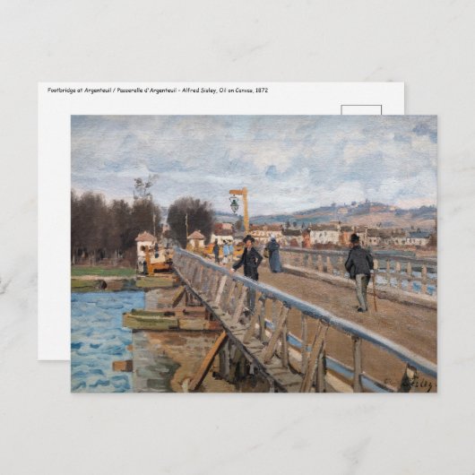 Alfred Sisley - Footbridge in Argenteuil Postkarte (Vorne/Hinten)