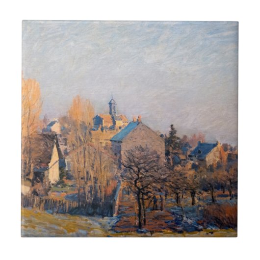 Alfred Sisley - Frosty Morning in Louveciennes Fliese (Vorderseite)