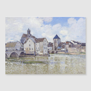 Alfred Sisley Gebäude und Brücken mit Wasser Magnetkarte