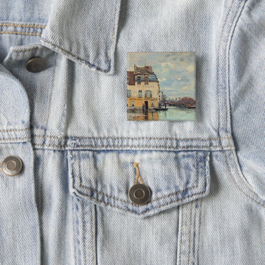 Alfred Sisley - Hochwasser in Port-Marly 1872 Button (Beispiel)