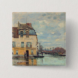 Alfred Sisley - Hochwasser in Port-Marly 1872 Button