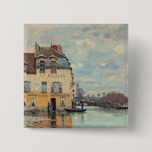 Alfred Sisley - Hochwasser in Port-Marly 1872 Button (Vorderseite)