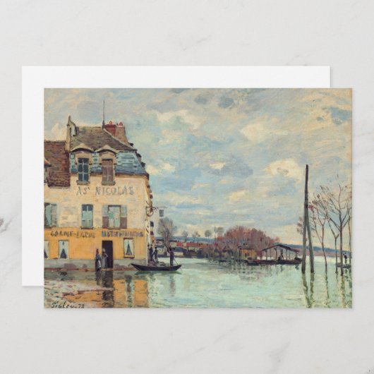 Alfred Sisley - Hochwasser in Port-Marly 1872 Dankeskarte (Vorne/Hinten)