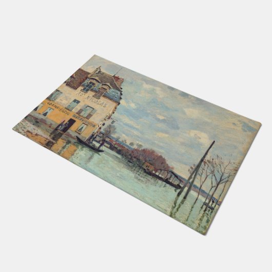 Alfred Sisley - Hochwasser in Port-Marly 1872 Fußmatte (Schrägansicht)