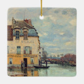 Alfred Sisley - Hochwasser in Port-Marly 1872 Keramikornament (Rückseite)