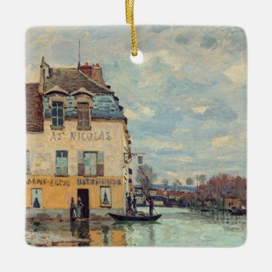 Alfred Sisley - Hochwasser in Port-Marly 1872 Keramikornament (Vorderseite)