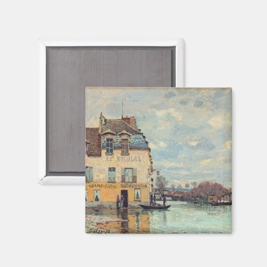 Alfred Sisley - Hochwasser in Port-Marly 1872 Magnet (Vorderseite/Rückseite)