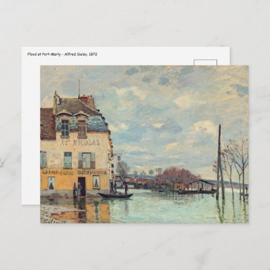 Alfred Sisley - Hochwasser in Port-Marly 1872 Postkarte (Vorne/Hinten)