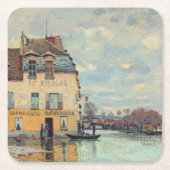 Alfred Sisley - Hochwasser in Port-Marly 1872 Rechteckiger Pappuntersetzer (Vorderseite)