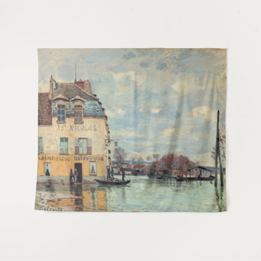 Alfred Sisley - Hochwasser in Port-Marly 1872 Wandteppich (Vorderseite (Horizontal))