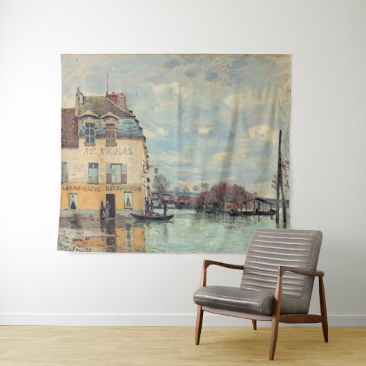 Alfred Sisley - Hochwasser in Port-Marly 1872 Wandteppich (Beispiel (Horizontal))