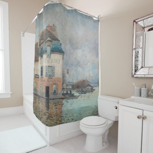 Alfred Sisley - Hochwasser in Port-Marly 1876 Duschvorhang (Beispiel)