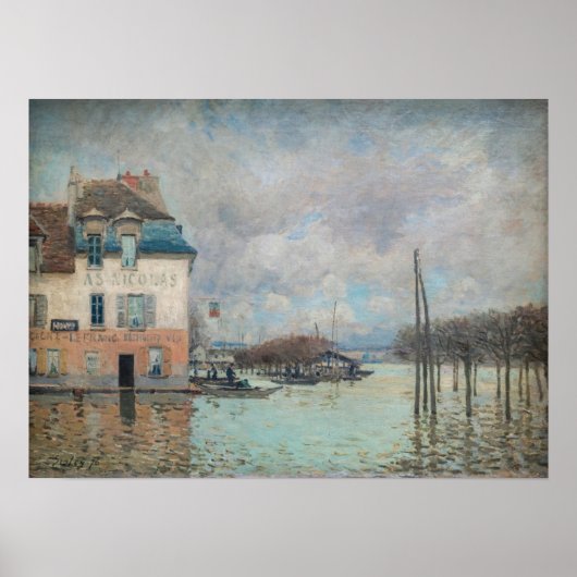Alfred Sisley - Hochwasser in Port-Marly 1876 Poster (Vorne)