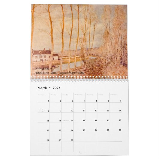 Alfred Sisley Kalender (Mär 2026)