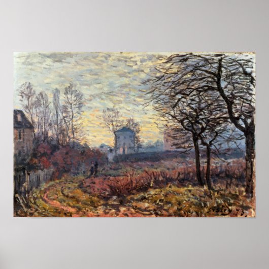 Alfred Sisley | Landschaft in der Nähe von Louveci Poster (Vorne)